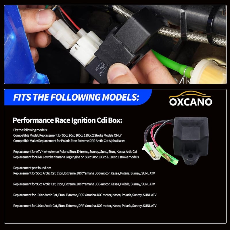 OXCANO Performance Racing Ignition CDI Box Replacement for Polaris Scrambler Sportsman Predator 50cc 90cc 100cc 110cc 2 Stroke - Image 2